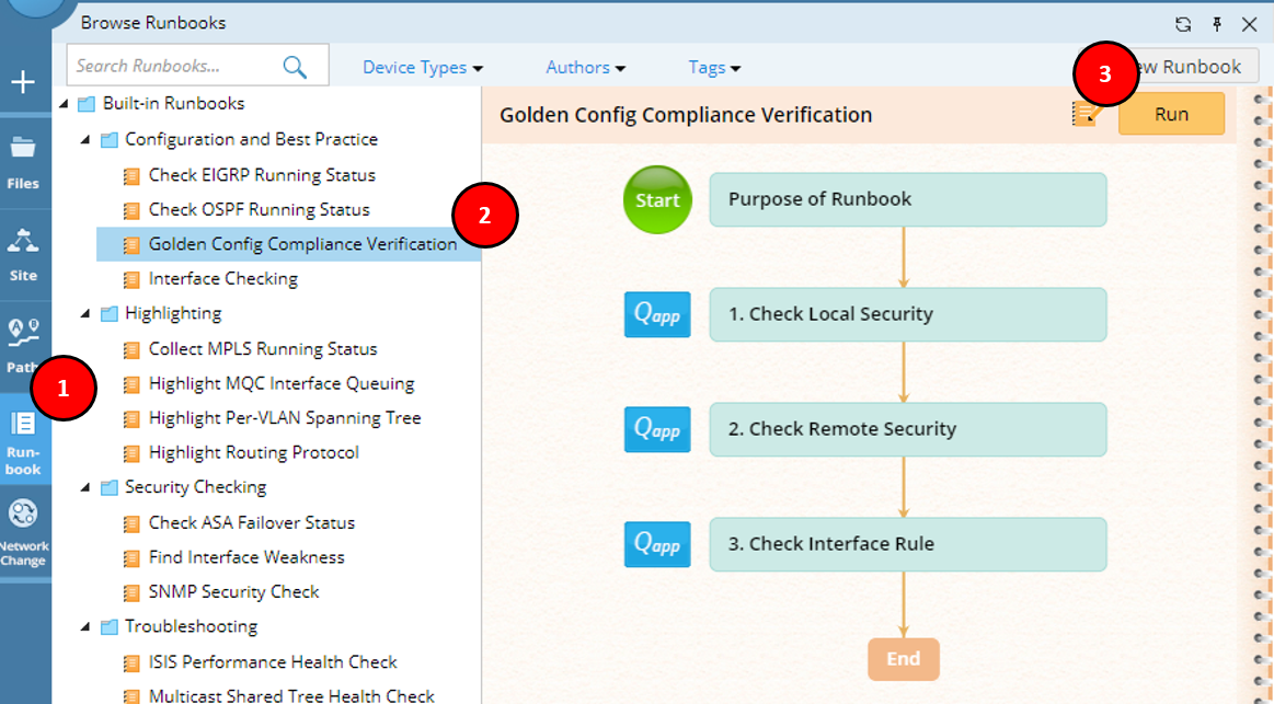 Launching an Executable Runbook atop a NetBrain dynamic map