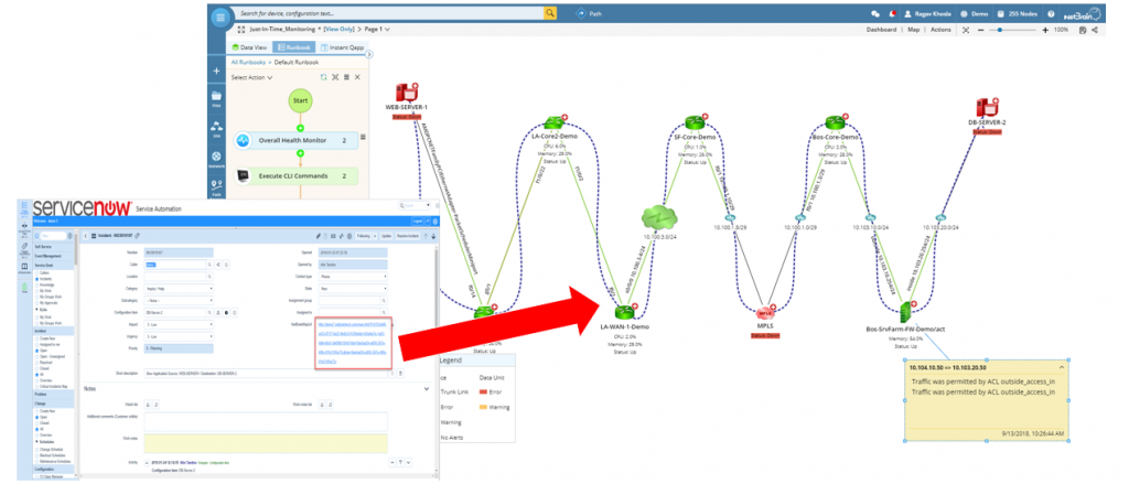 NetBrain can be triggered by event management in ServiceNow | ITSM