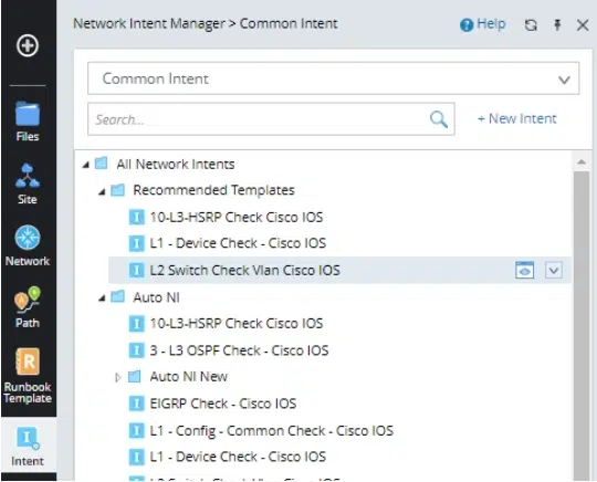 Stand Alone - network automation Common Intent Resides in a folder in the Intent Manager
