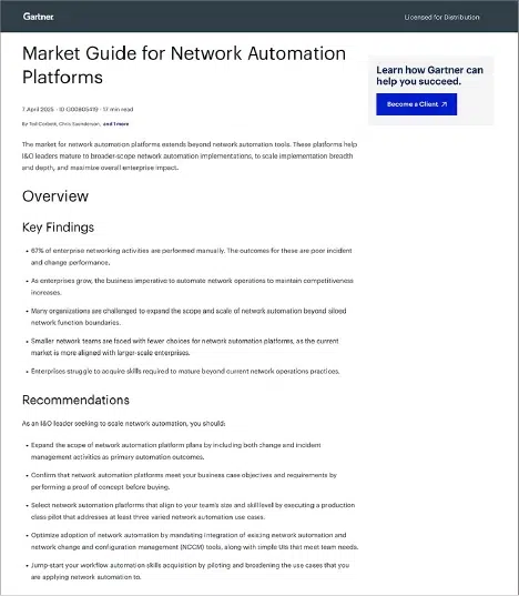A Fresh Look at the Network Automation Platforms Market with Gartner